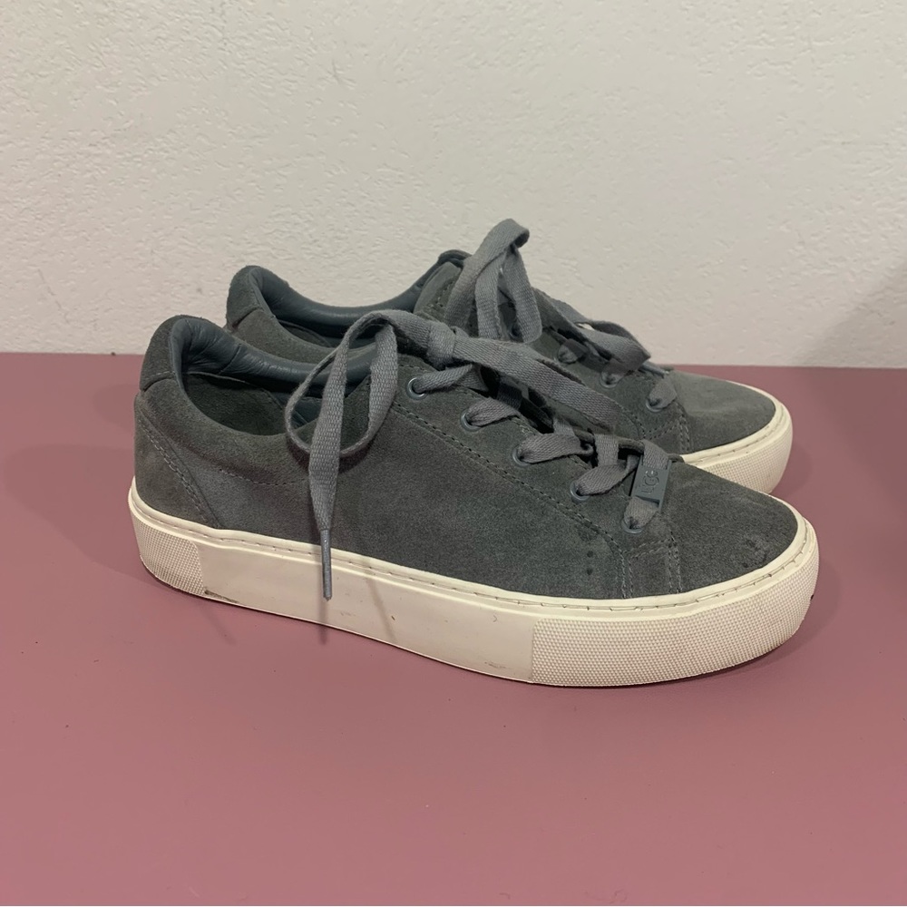 UGG Grey Suede Lace Up Platform Sneakers. Size 5